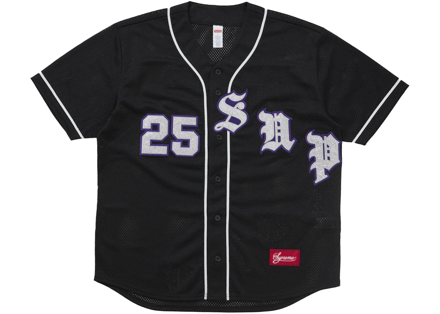 Supreme Old English Baseball Jersey Black