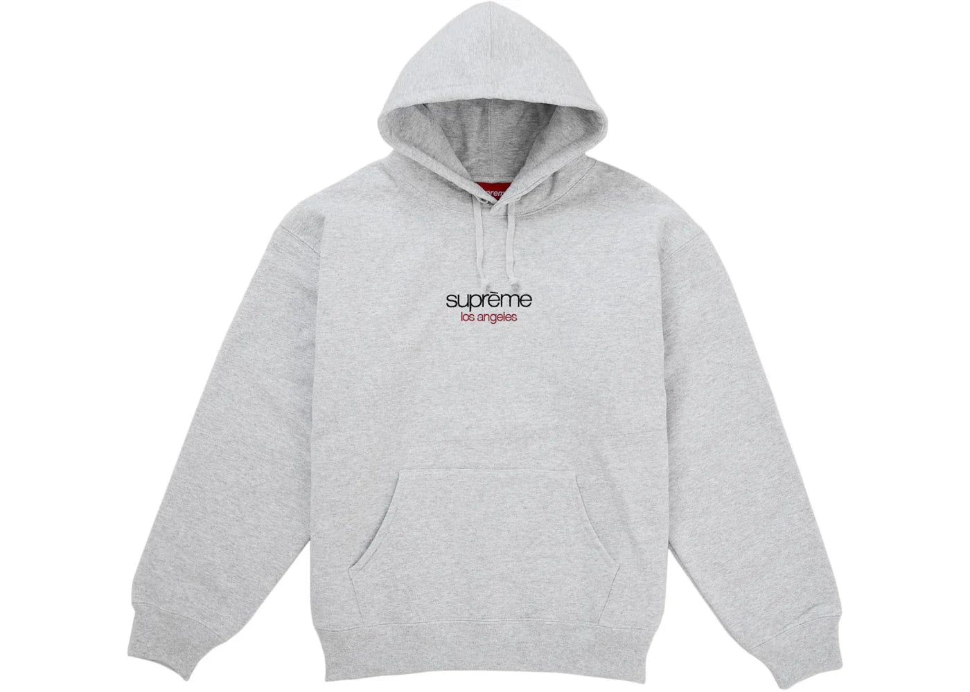 Supreme Classic Logo Los Angeles Shop Hooded Sweatshirt Heather Grey -1
