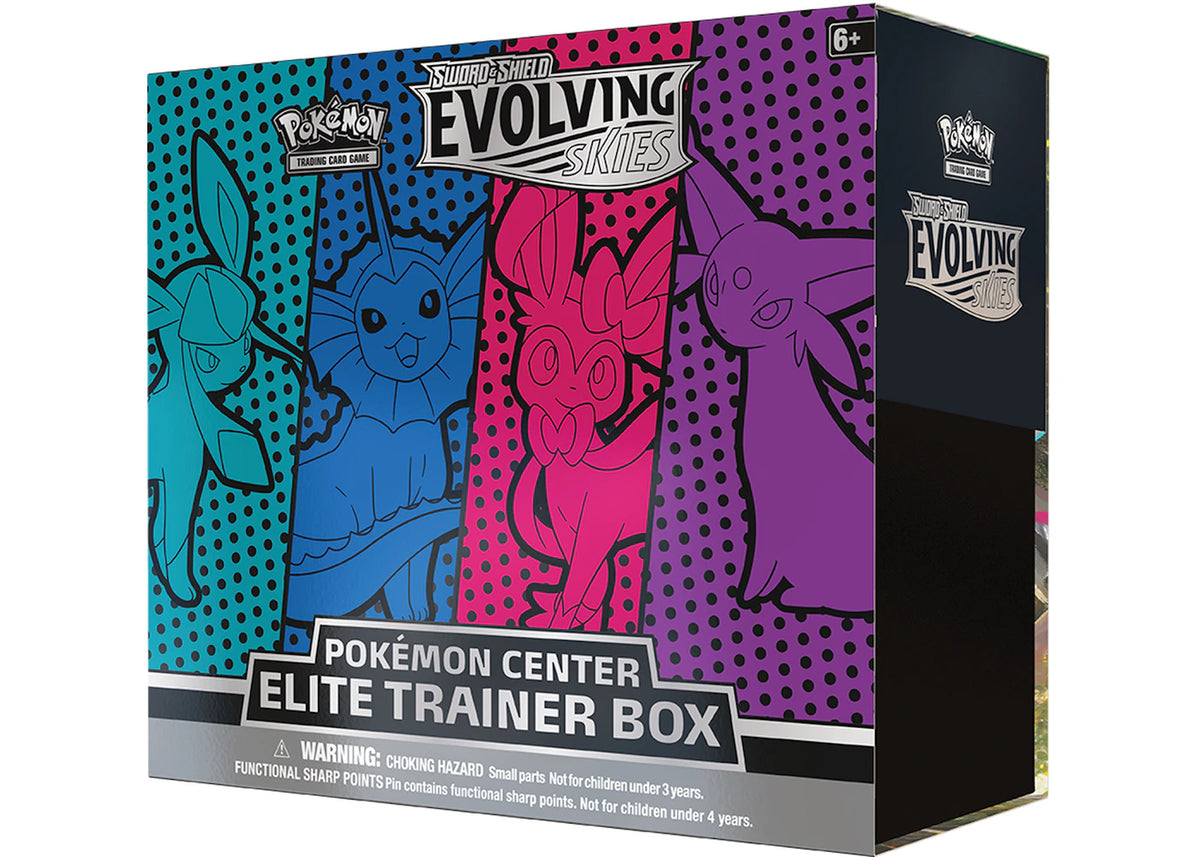 Pokémon TCG Sword & Shield Evolving Skies Pokémon Center Elite Trainer Box (Glaceon/Vaporeon/Sylveon/Espeon) -1