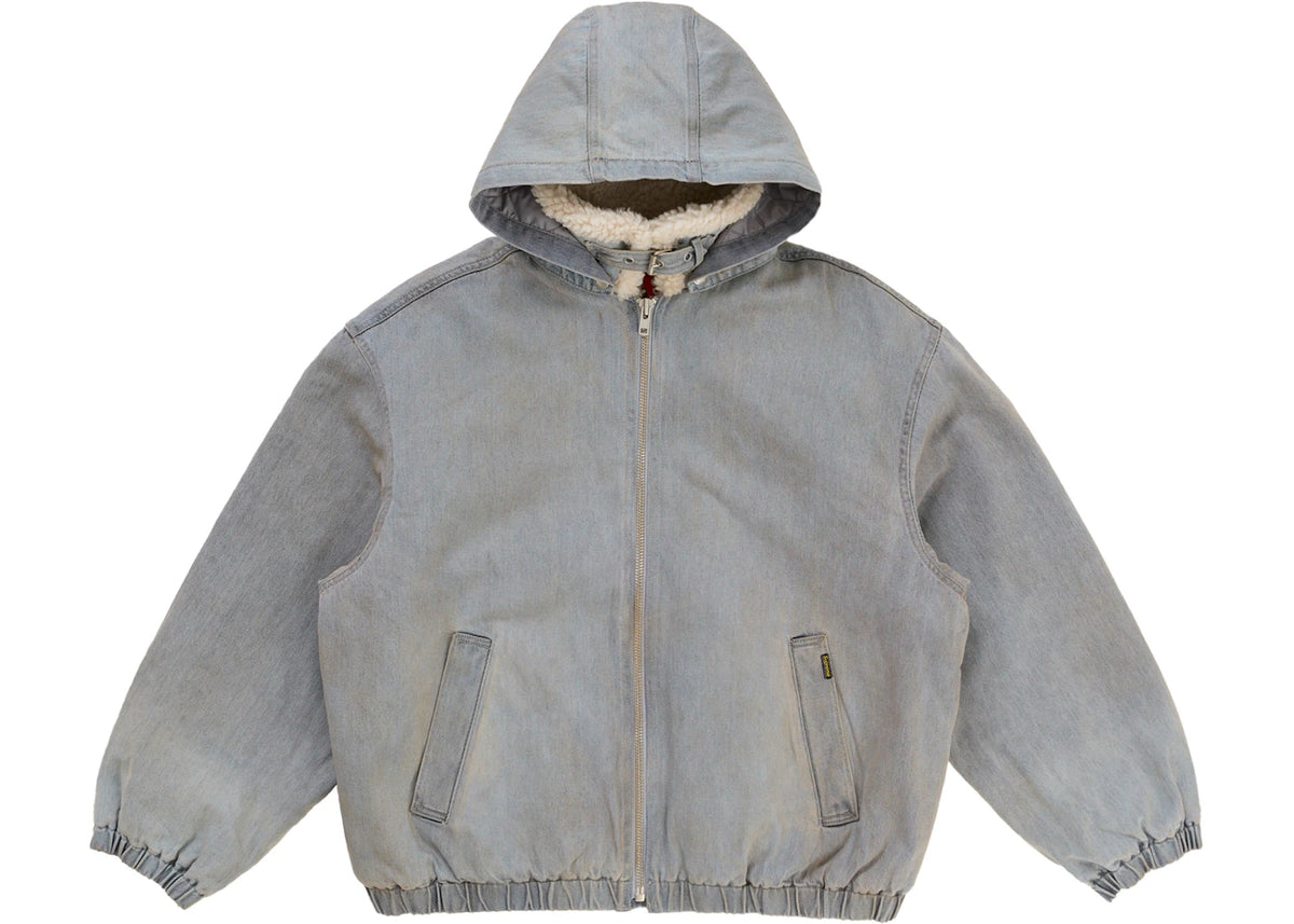 Supreme Faux Shearling Lined Bomber Jacket (FW26) Washed Grey -1