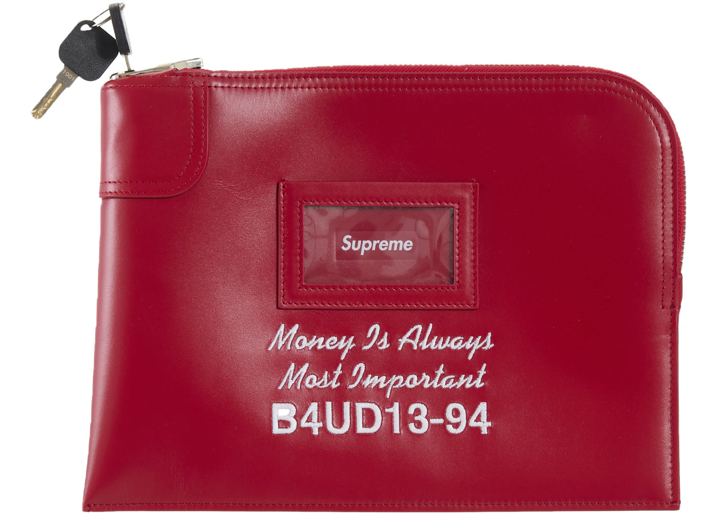Supreme Leather Money Bag (FW25) Red -1