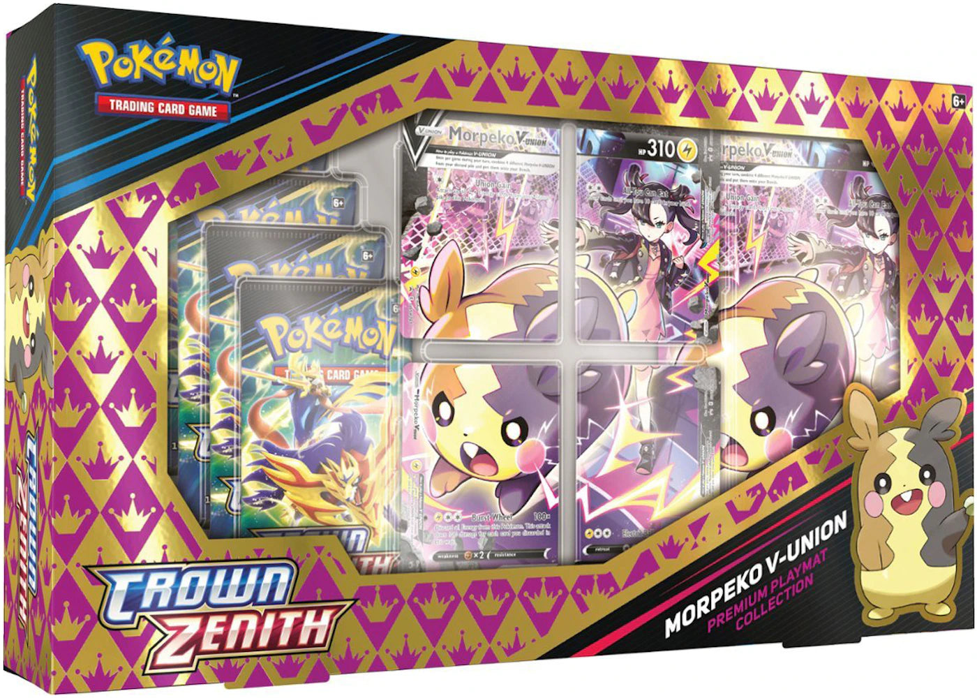Pokémon TCG Sword & Shield Crown Zenith Morpeko V-UNION Premium Playmat Collection Box -1
