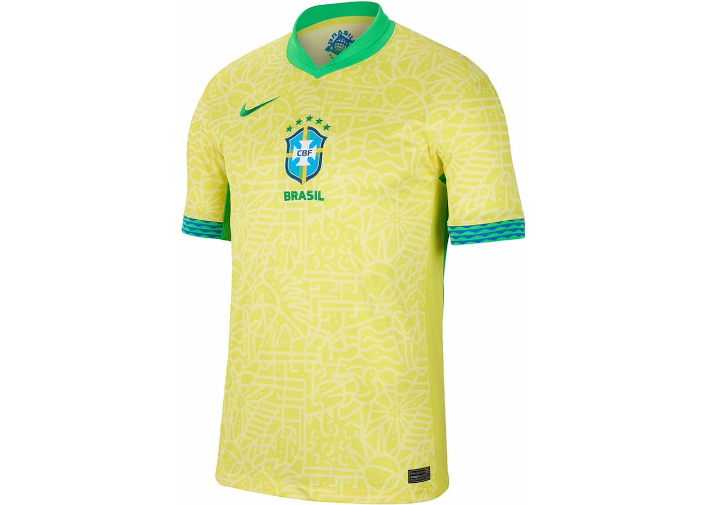 Nike Brazil 2024 Stadium Home Replica Jersey Dynamic Yellow/Lemon Chiffon/Green Spark -1