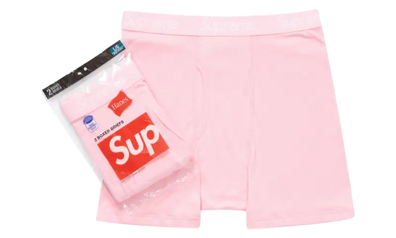 Supreme Hanes Boxer Briefs (2 Pack) Pink – MTHOR SHOP