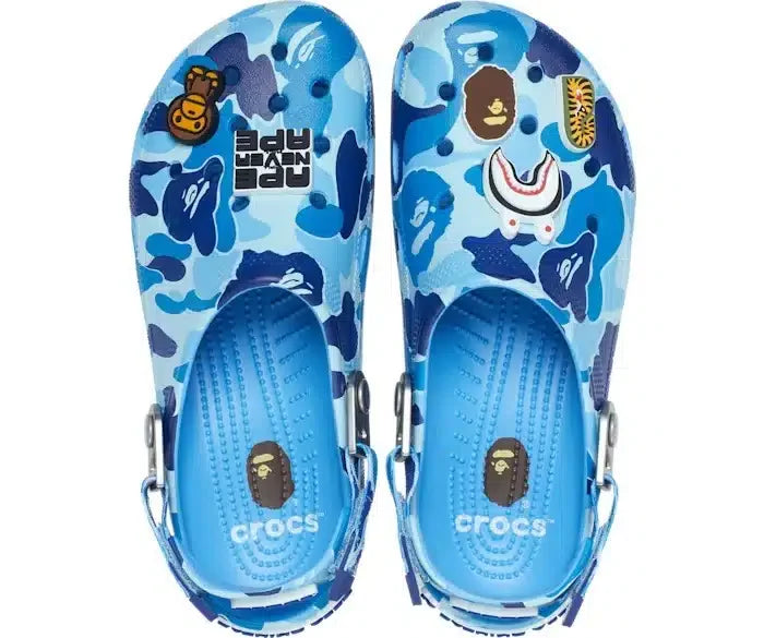 Top of Crocs Classic Clog A Bathing Ape ABC Camo Blue