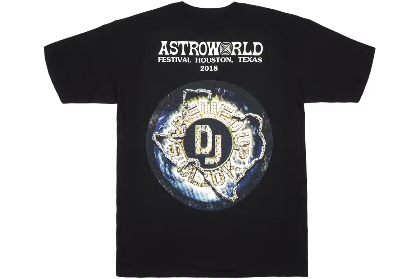 Travis Scott Dj Screw Lightning Tee Black back