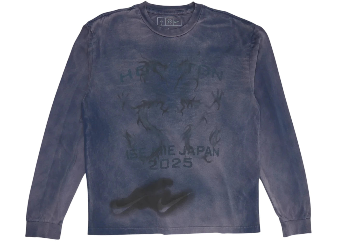 Travis Scott Cactus Jack x Fragment x Nike Houston To Ise Mie Longsleeve Washed Blue