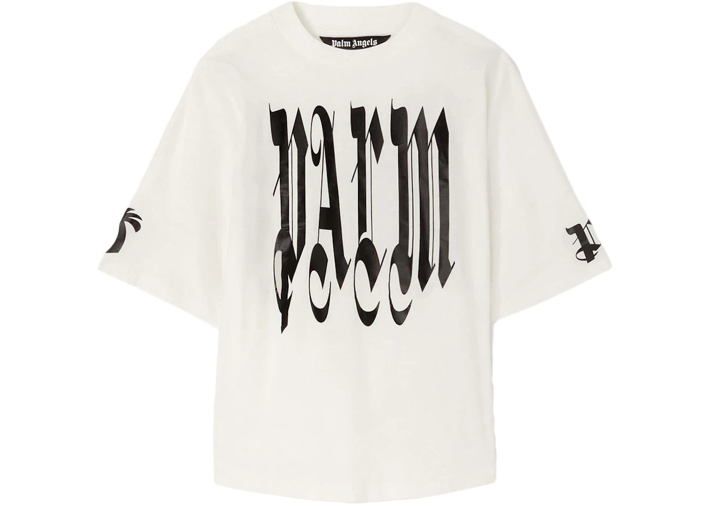 Palm Angels Gothic Logo Over T-Shirt White -1