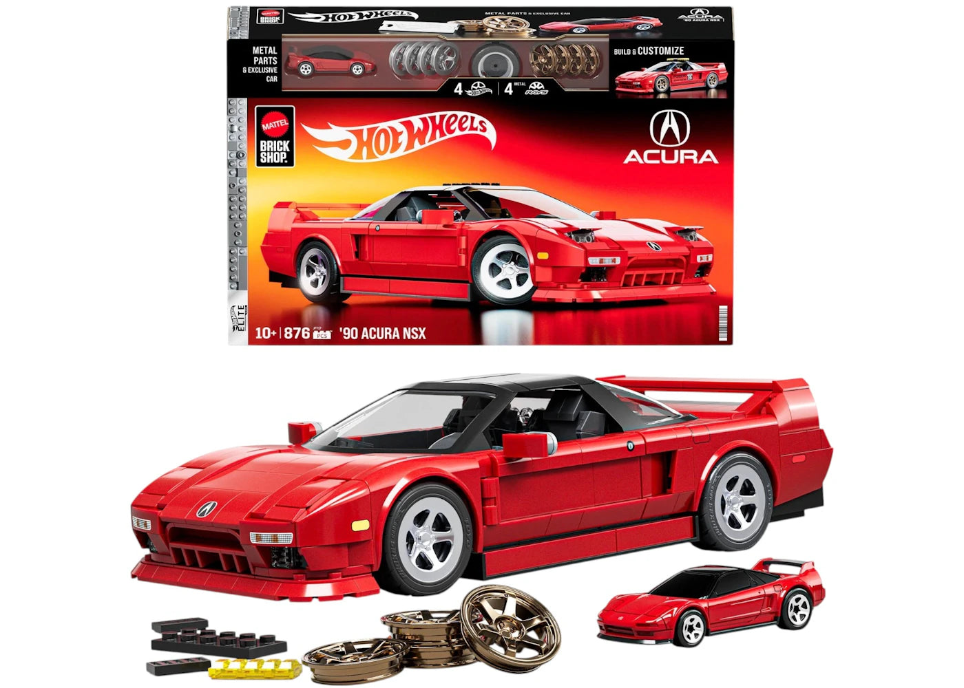 Mattel Brick Shop Hot Wheels ’90 Acura NSX Building Set -1