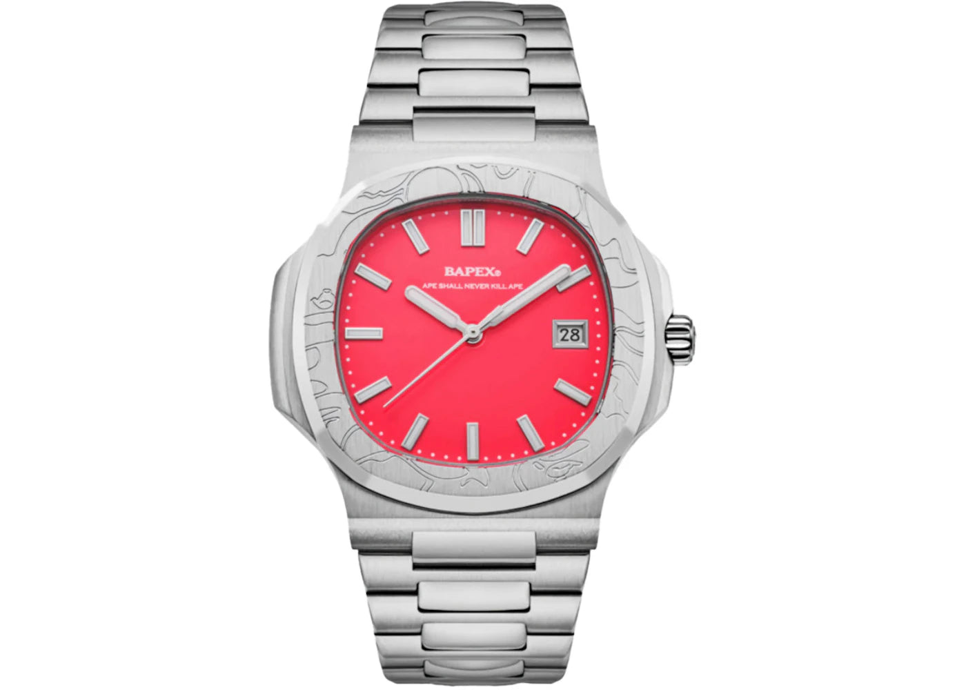 BAPE Type 10 Bapex #1 Watch Silver/Pink 0ZXWHM187309N -1