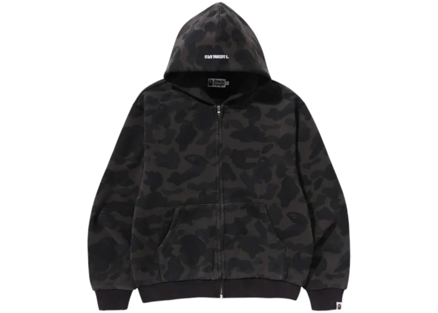 BAPE 1st Camo Heavy Wash Cropped Fit Zip Hoodie Black -1