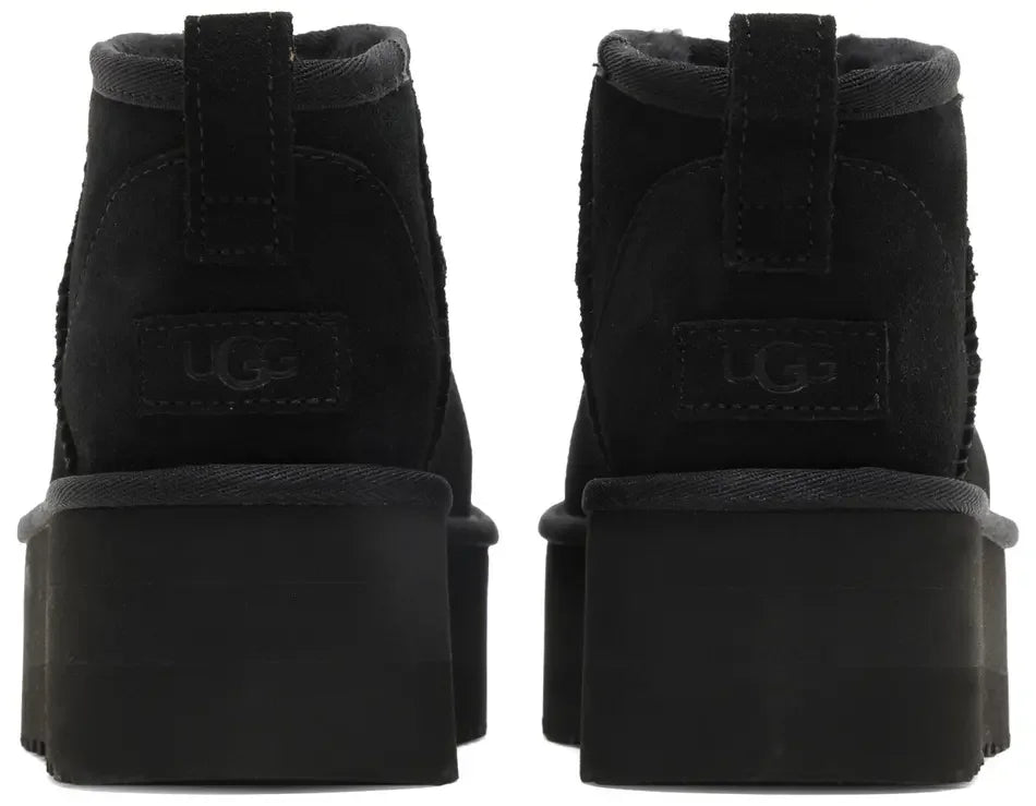UGG Classic Ultra Mini Platform Boot Black (W) heel counter