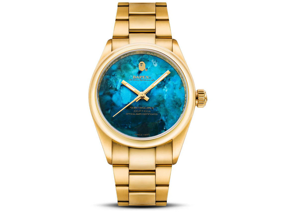 BAPE Bathing Ape Type 7 Bapex Watch Gold/Blue -1