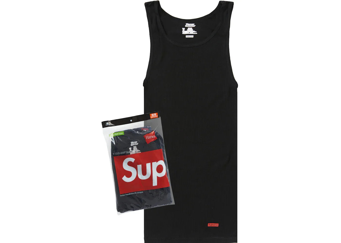 Supreme Hanes Tagless Tank Tops (3 Pack) Black -1