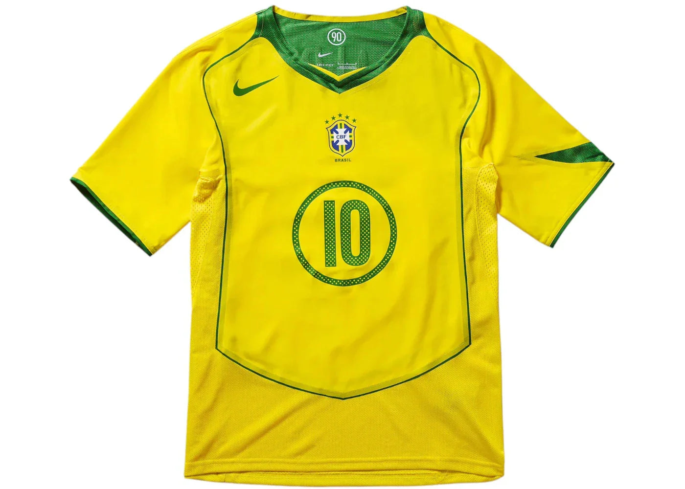 Nike Total 90 Brazil Ronaldinho 2004 Reissue Jersey Opti Yellow/Apple Green -1