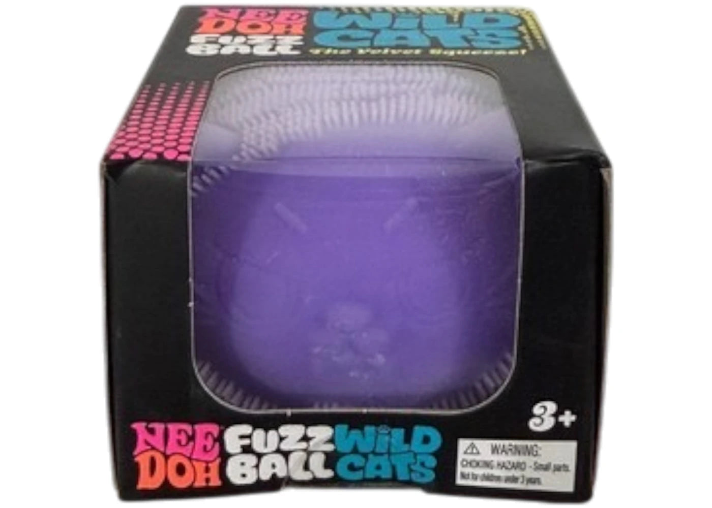 NeeDoh Fuzz Ball Wild Cats Squishy Fidget Toy Purple -1