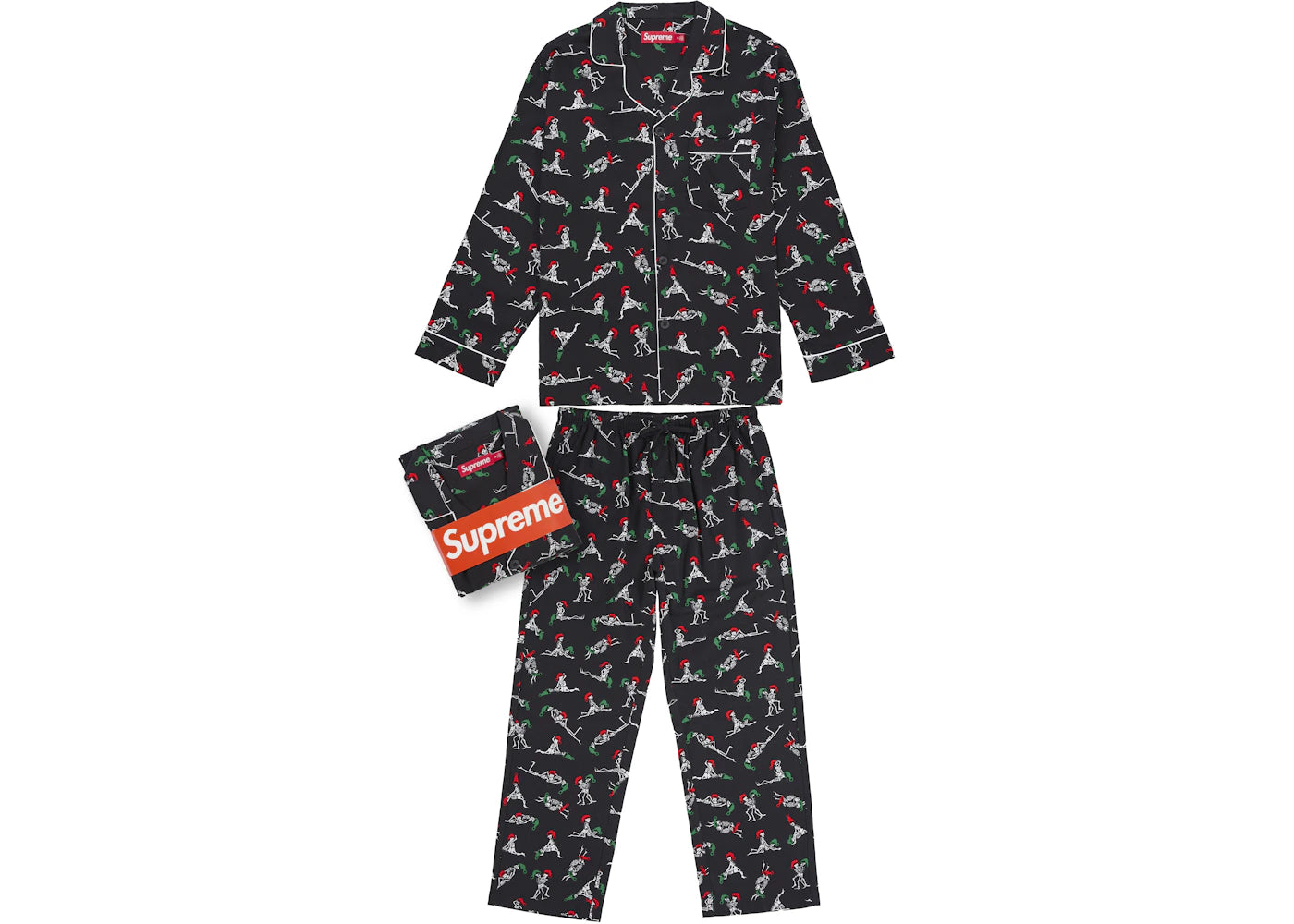 Supreme Hanes Holiday Pajama Set Black -1
