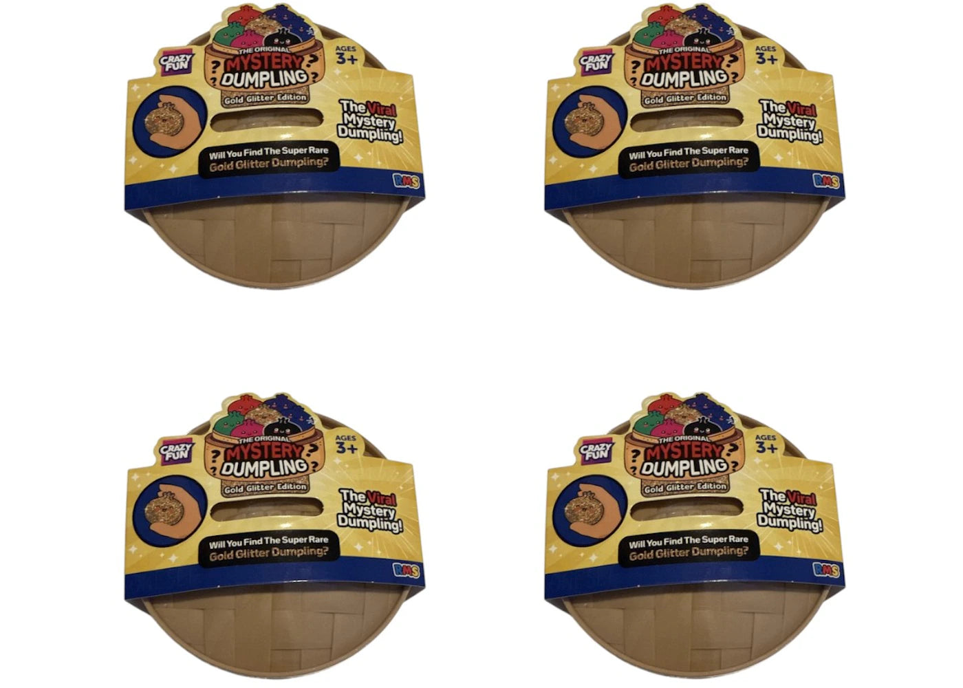 Squishy Bun The Original Mystery Dumpling Gold Glitter Edition Blind Box 4x Lot -1