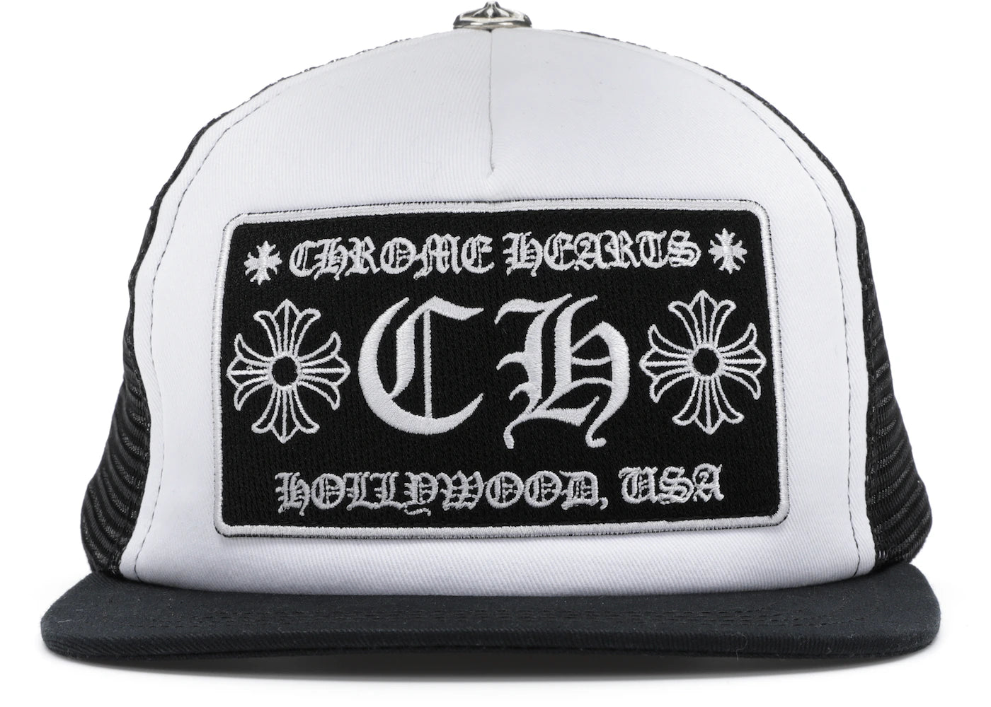 Chrome Hearts CH Hollywood Trucker Hat Black/White -1