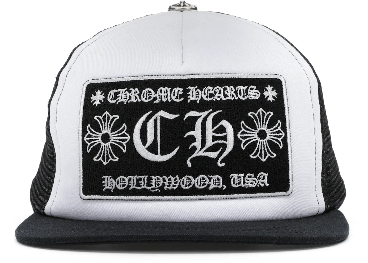 Chrome Hearts CH Hollywood Trucker Hat Black/White -1
