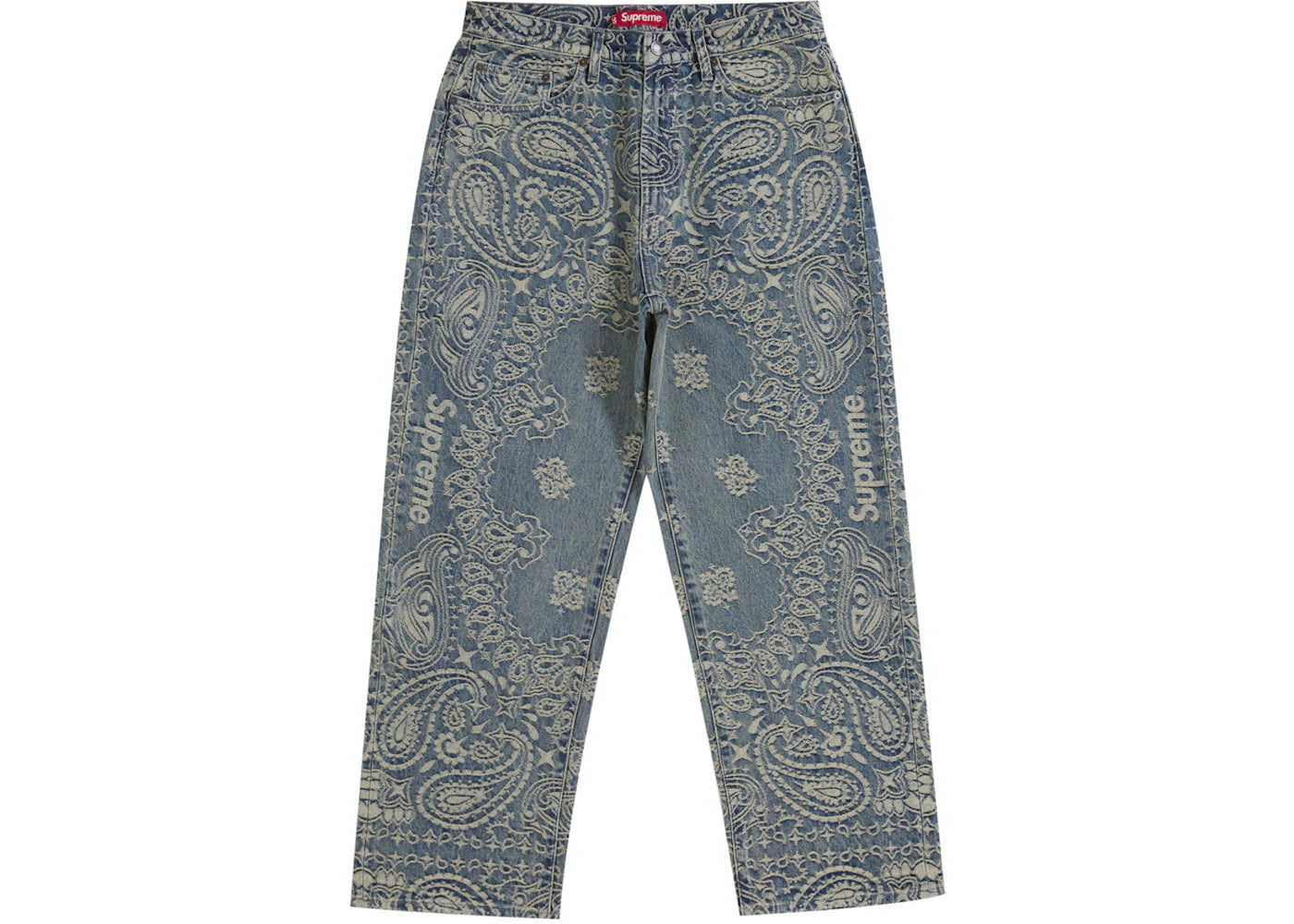 Supreme Bandana Jacquard Baggy Jean Blue -1