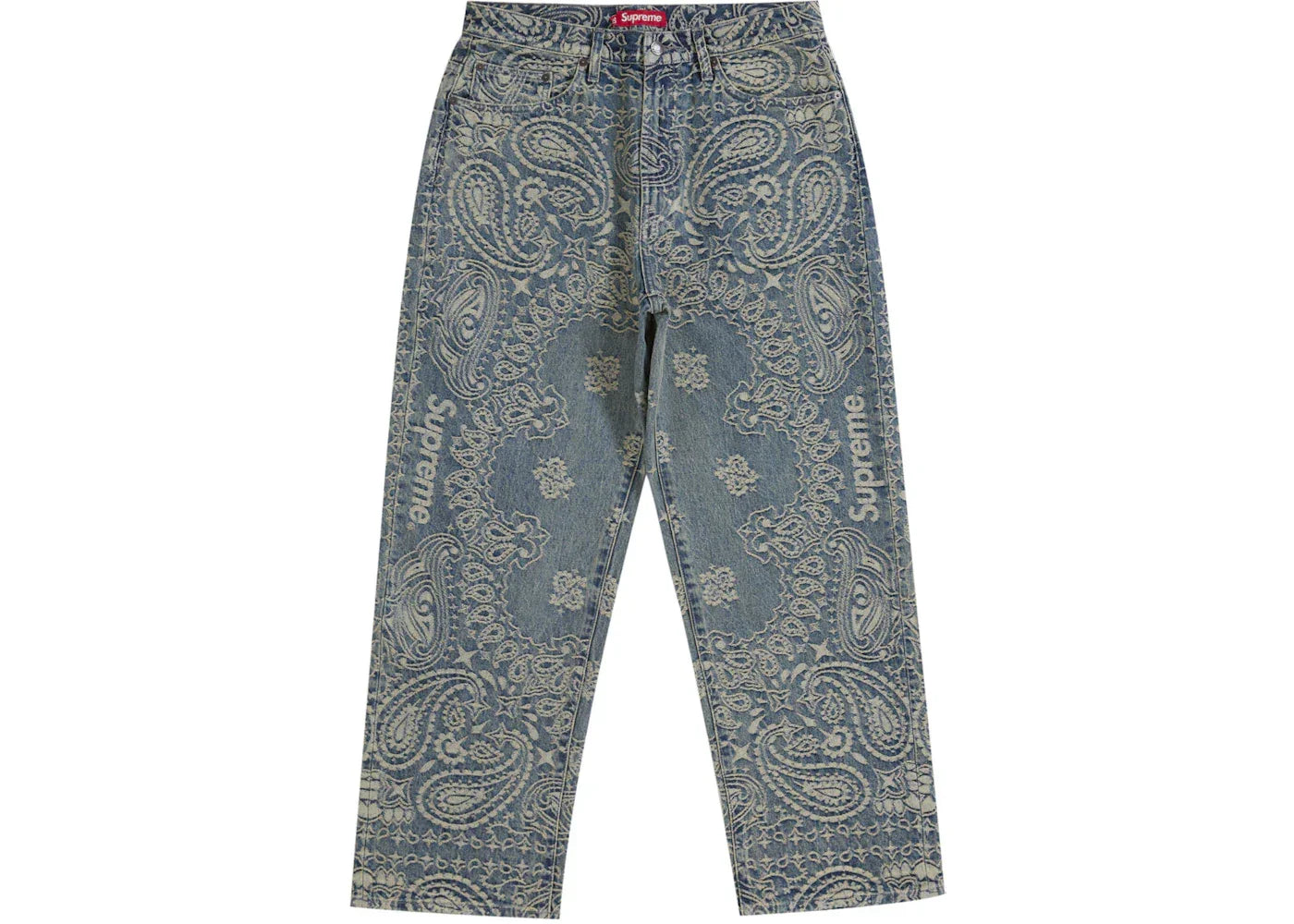 Supreme Bandana Jacquard Baggy Jean Blue -1