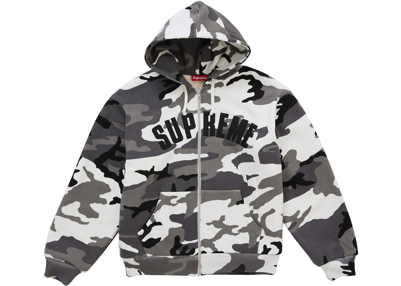 Supreme Arc Thermal Lined Zip Up Hooded Sweatshirt Snow Camo -1