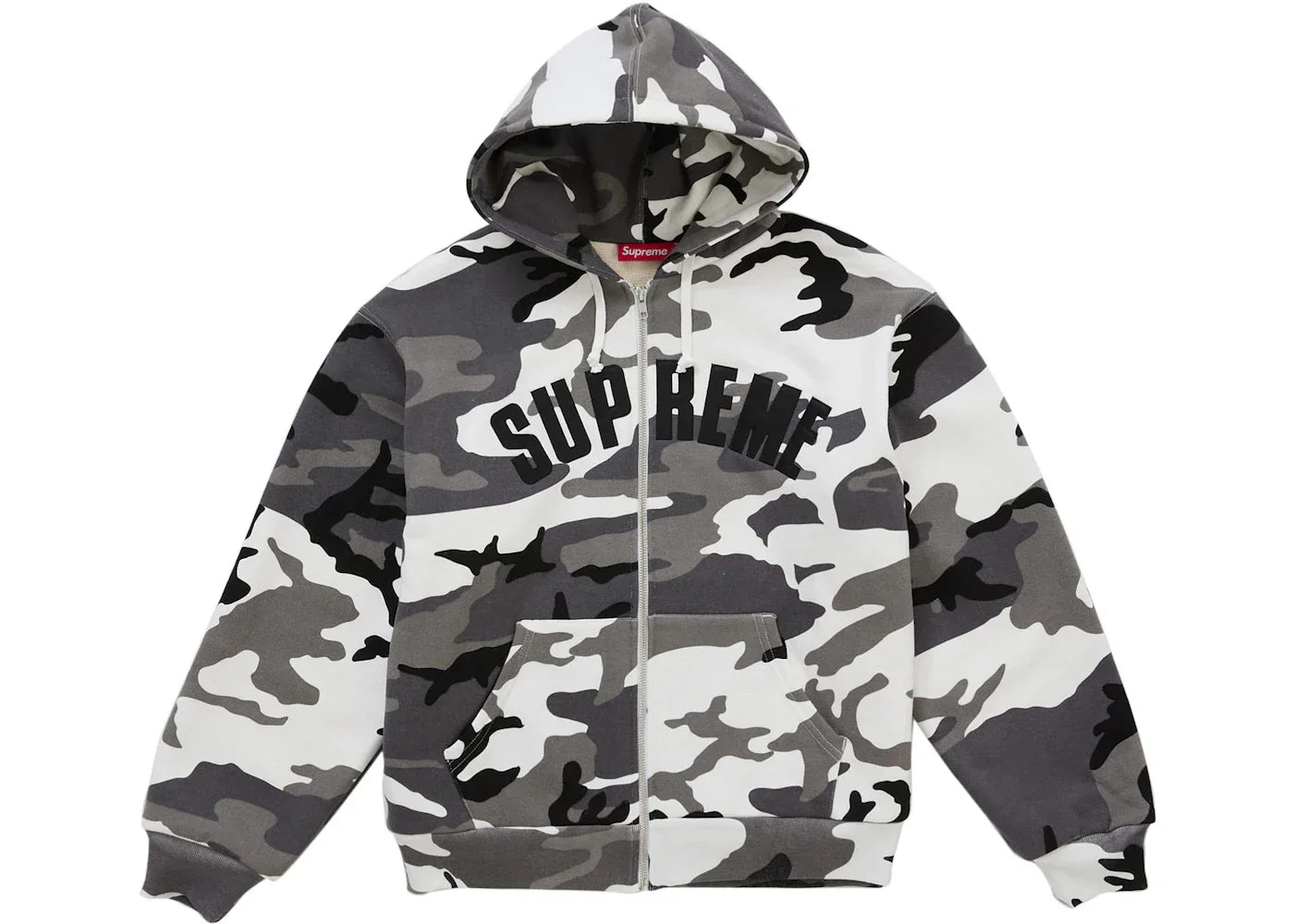 Supreme Arc Thermal Lined Zip Up Hooded Sweatshirt Snow Camo -1