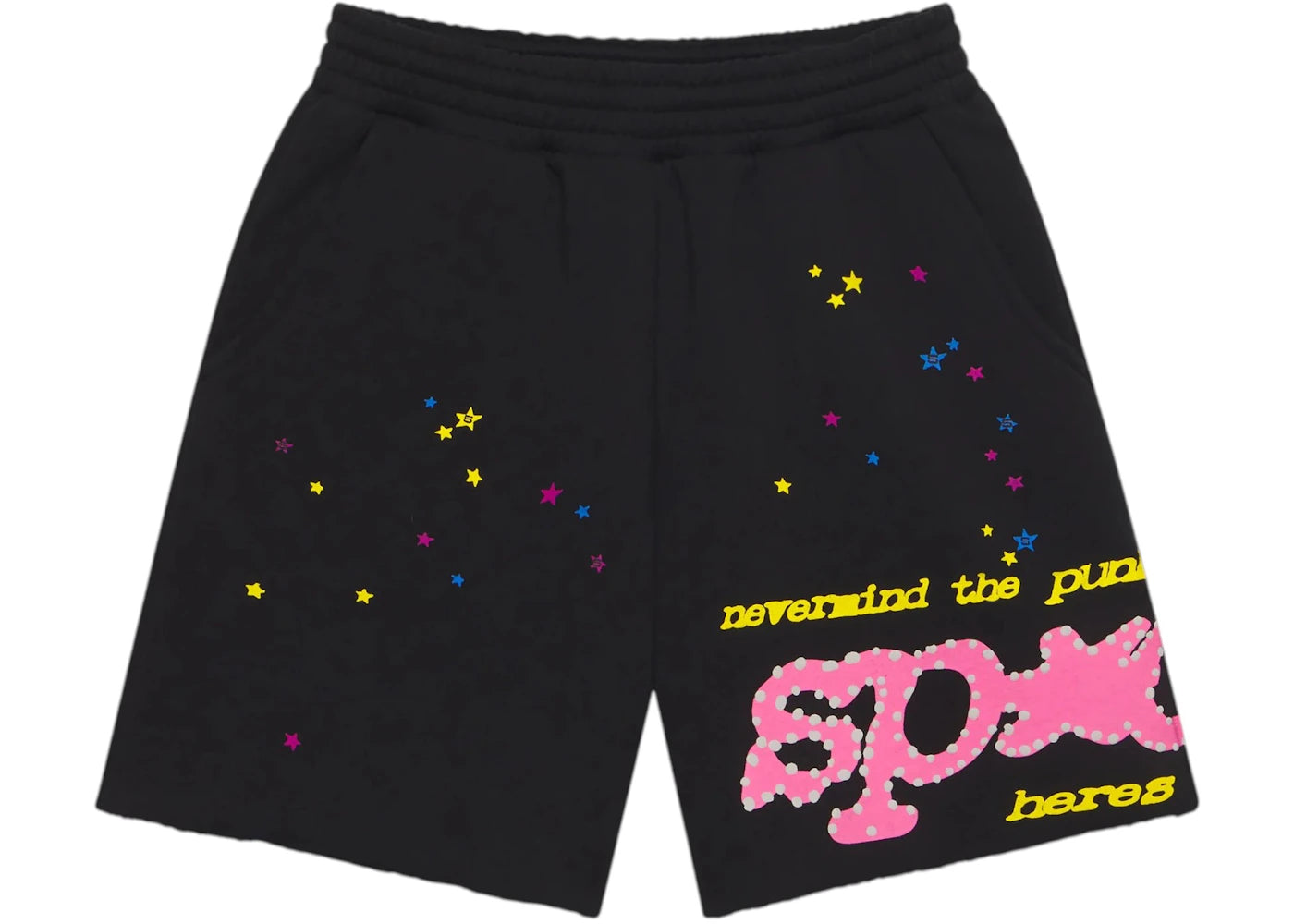 Sp5der Punk V2 Sweatshort Black -1