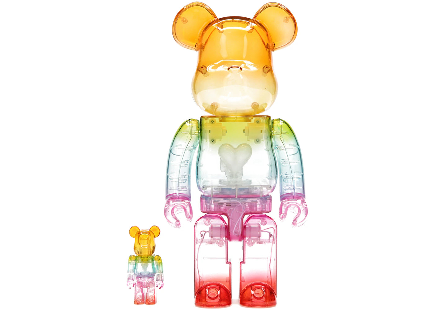 Bearbrick x Emotionally Unavailable Gradient Heart 100% & 400% Set Multi -1