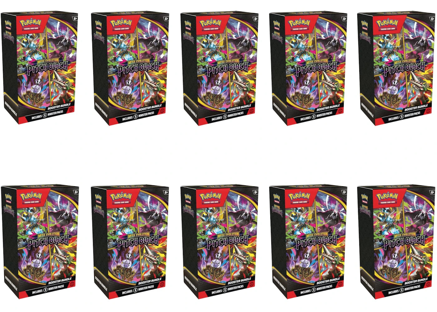 2026 Pokémon Mega Evolution Pitch Black Booster Bundle 10x Lot -1