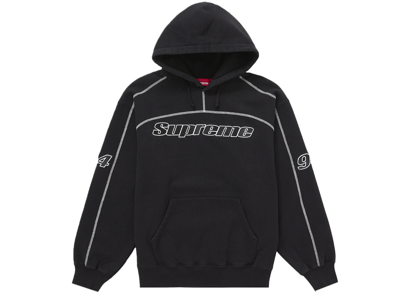 Supreme Overlock Hooded Sweatshirt Black -1