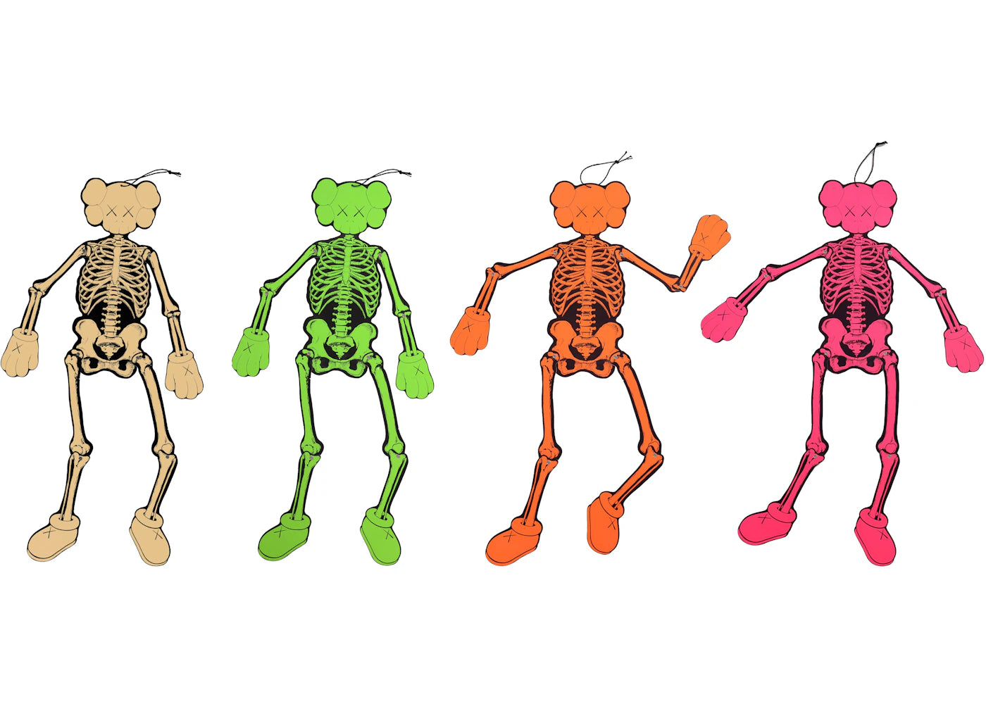 KAWS Skeleton Board Cutout Ornament Set -1