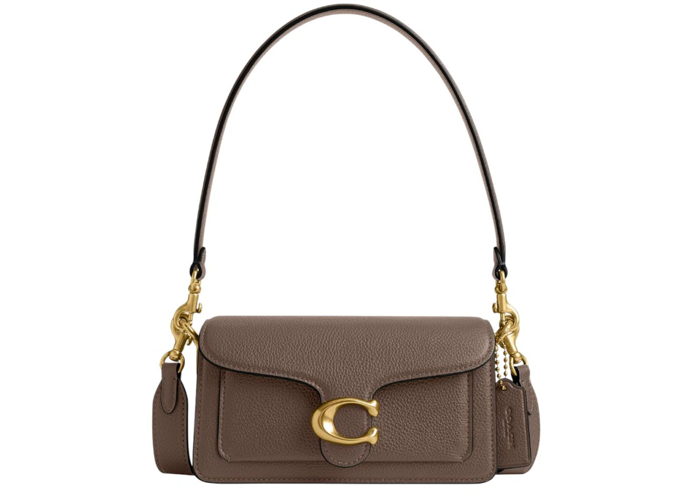 Coach Tabby 20 Pebbled Leather Shoulder Bag Dark Stone -1