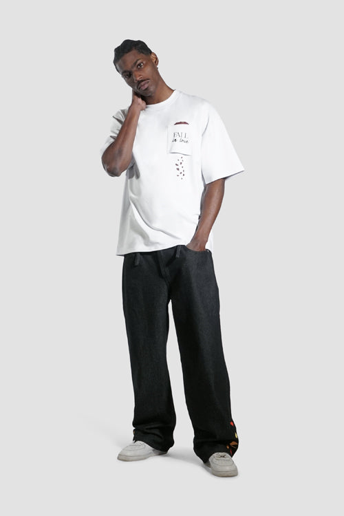 The Hideout Clothing Fall In Love Oversized Pocket Tee