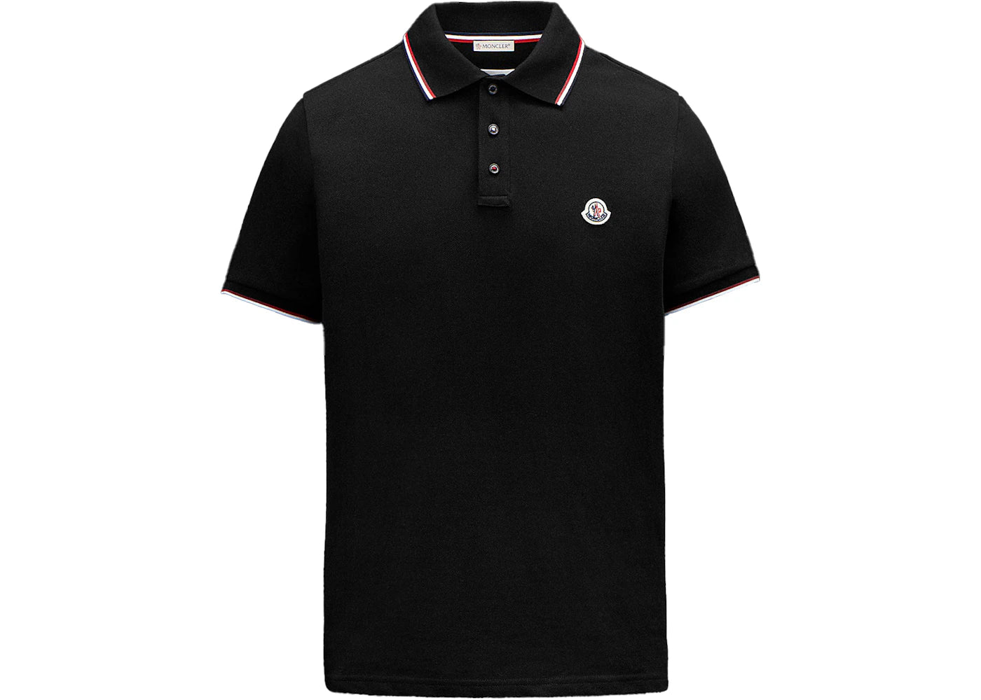 Moncler Logo Polo Shirt Black/Red/White -1