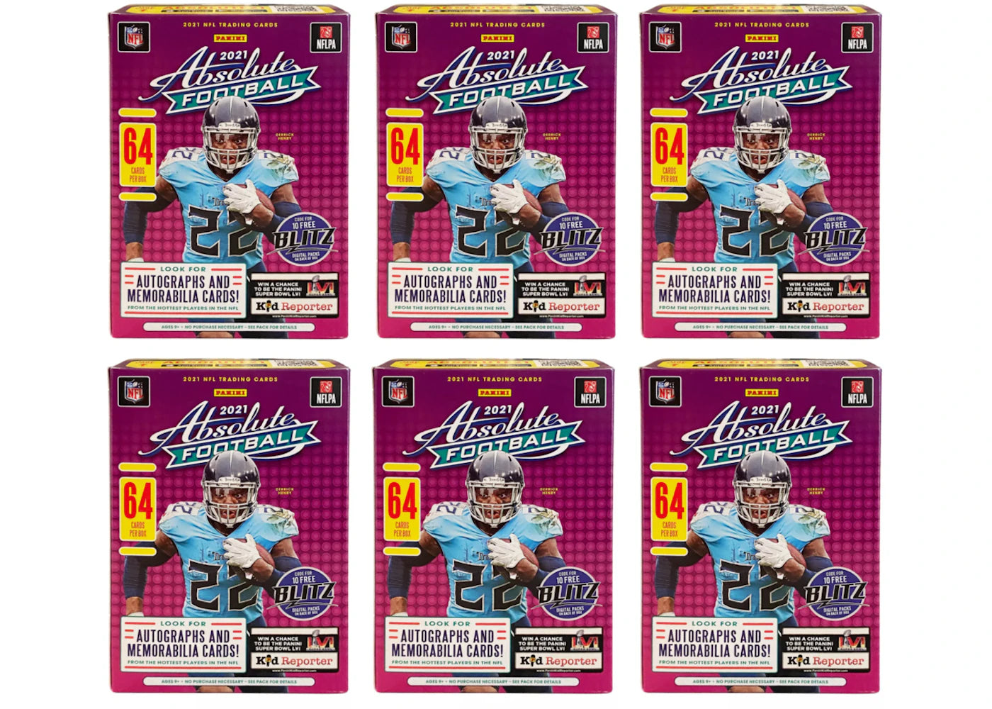 2021 Panini Absolute Football Blaster Box 6x Lot -1