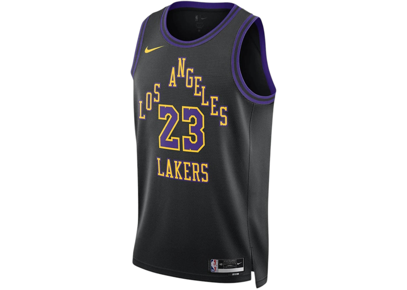 Nike NBA Los Angeles Lakers Lebron James City Edition 2023-2024 Swingman Jersey Black -1