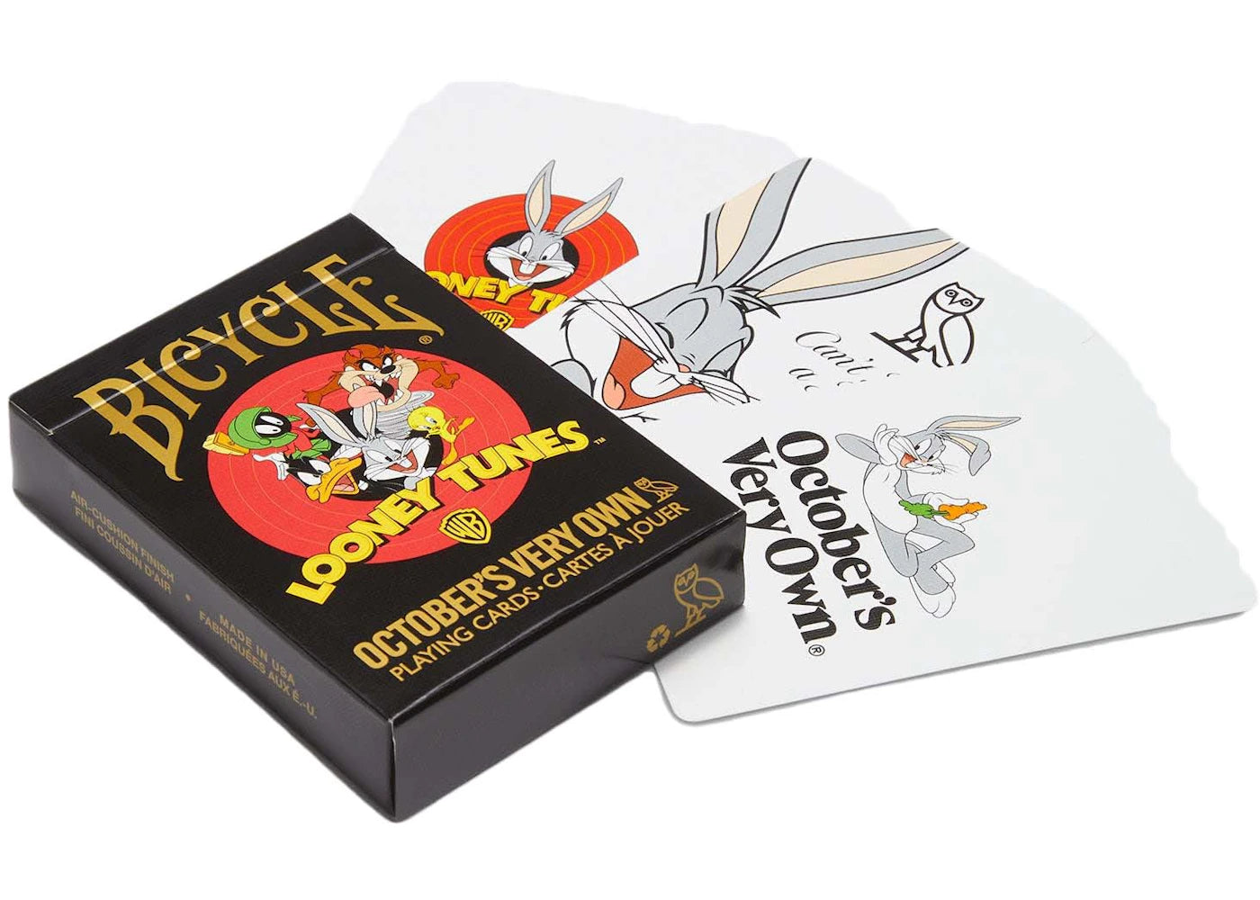 OVO x Looney Tunes Bicycle Playing Cards Black -1