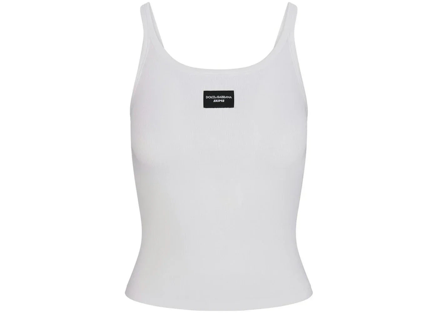SKIMS x Dolce&Gabbana Cotton Rib Scoop Tank Snow -1
