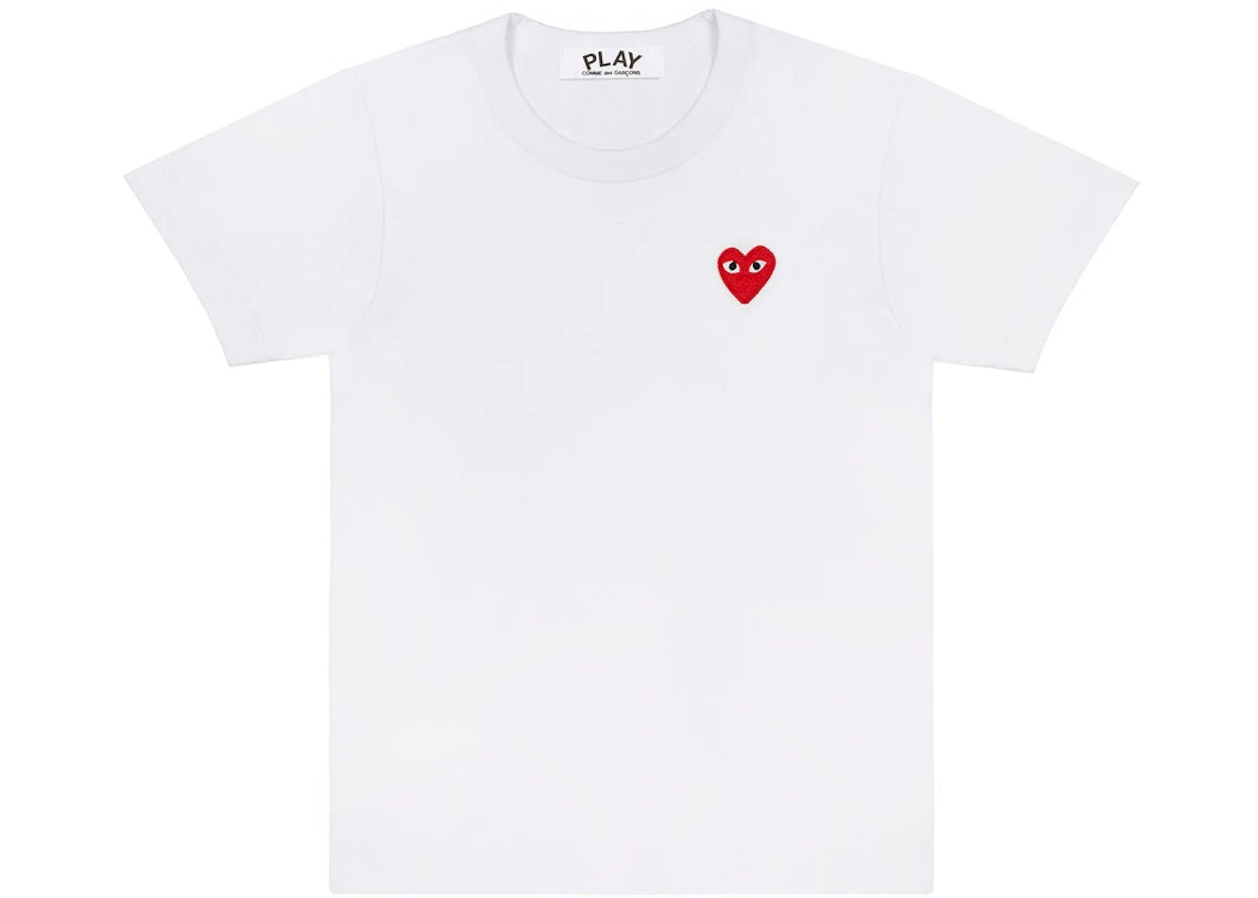 Comme des Garcons Play Embroidered Red Heart T-shirt White -1