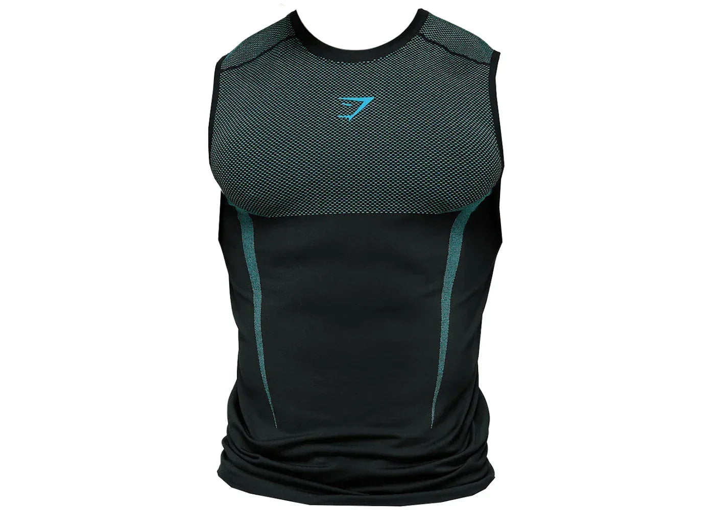 Gymshark Onyx 5.0 Muscle Fit Tank Black/Brand Blue -1