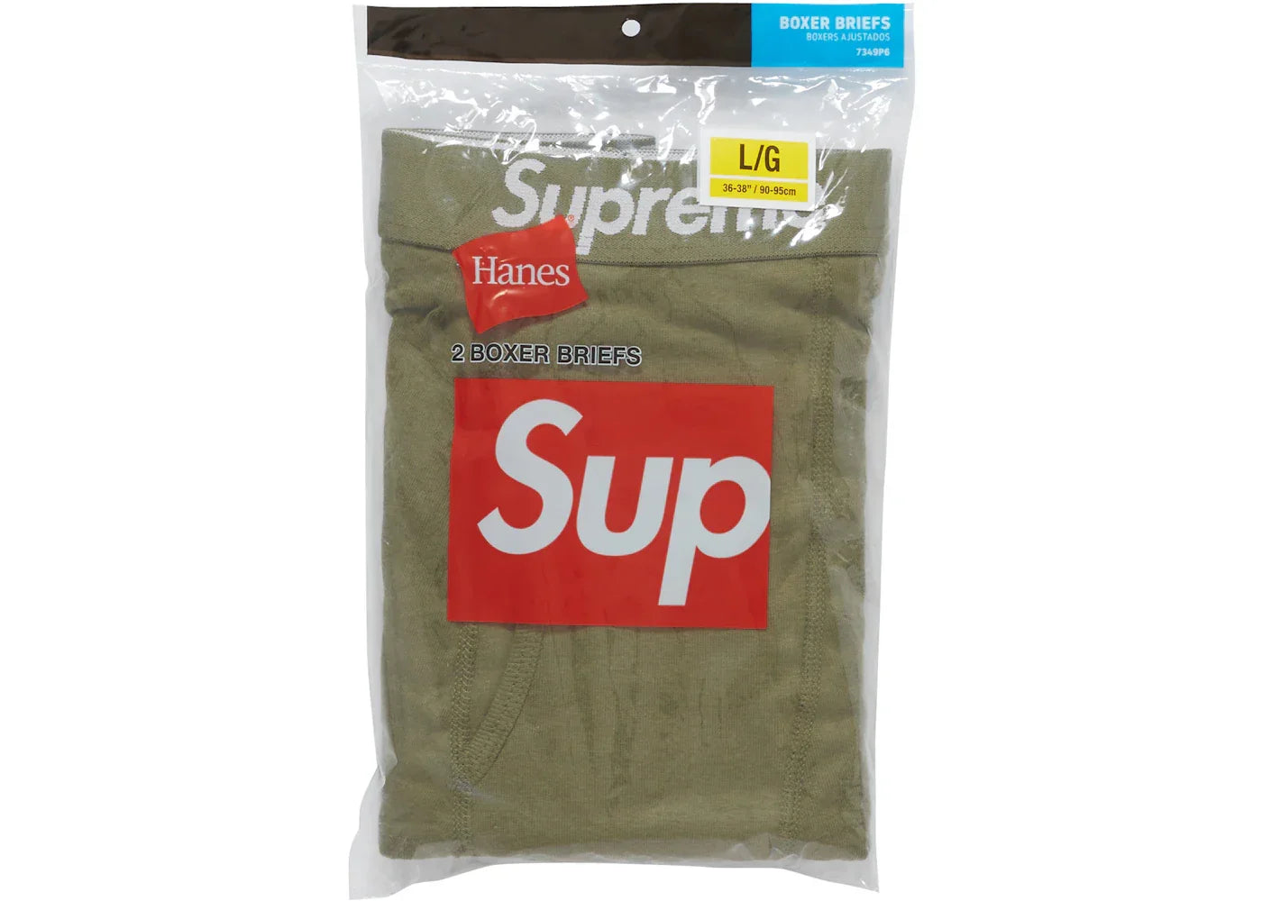 Supreme Hanes Boxer Briefs (2 Pack) Olive -1