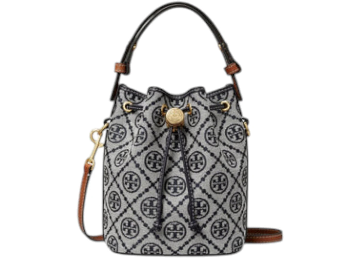 Tory Burch T Monogram Mini Bucket Bag Navy -1