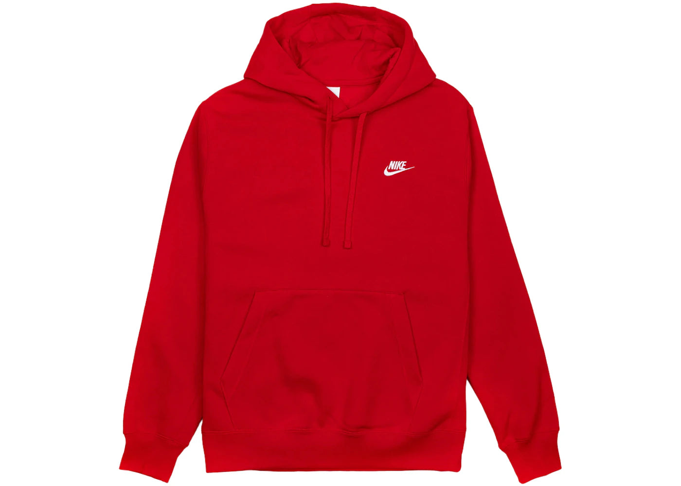 Nike Sportswear Club Fleece Pullover Hoodie Red/White -1