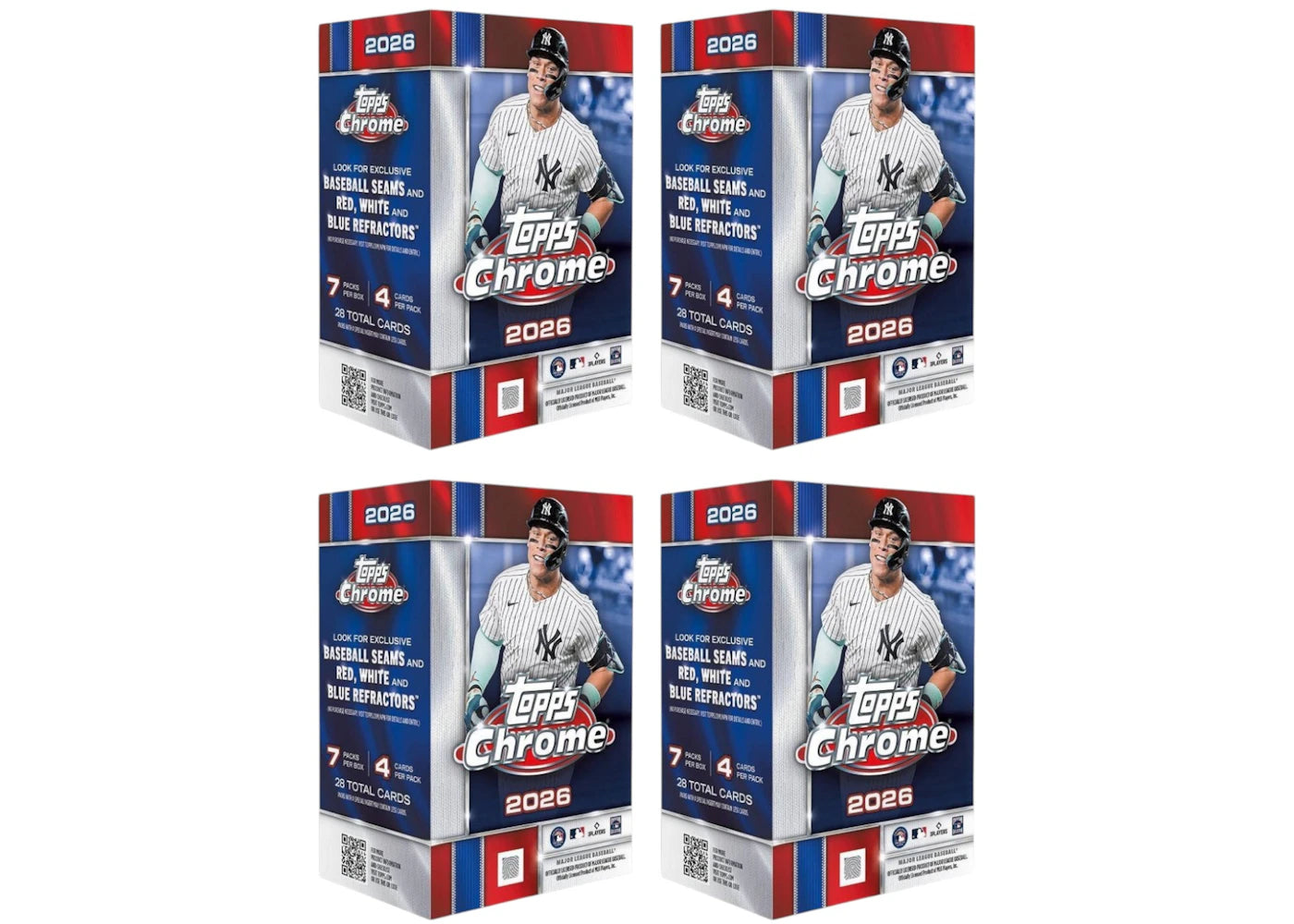 2026 Topps Chrome Baseball Blaster Box 4x Lot -1