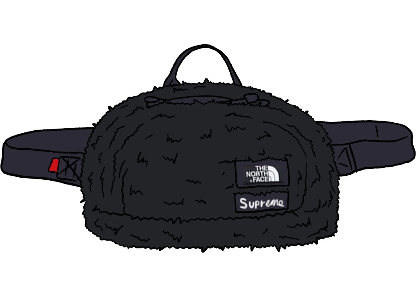 Supreme The North Face Faux Fur Waist Bag Black -1