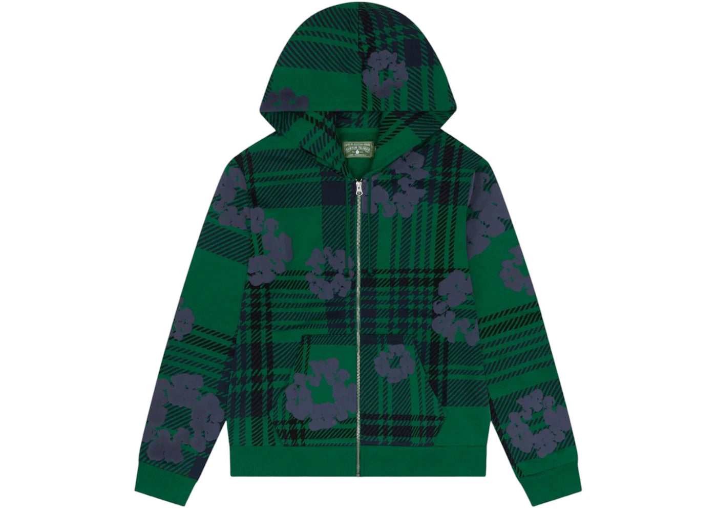 Denim Tears Plaid Cotton Wreath Zip Hoodie Green -1