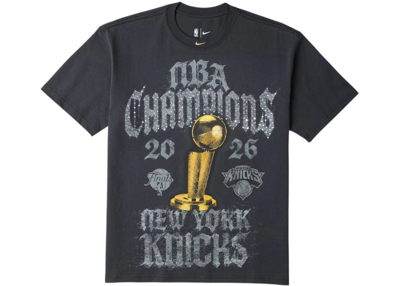 Nike New York Knicks 2026 NBA Finals Champions Authentic On Court T-shirt Grey -1