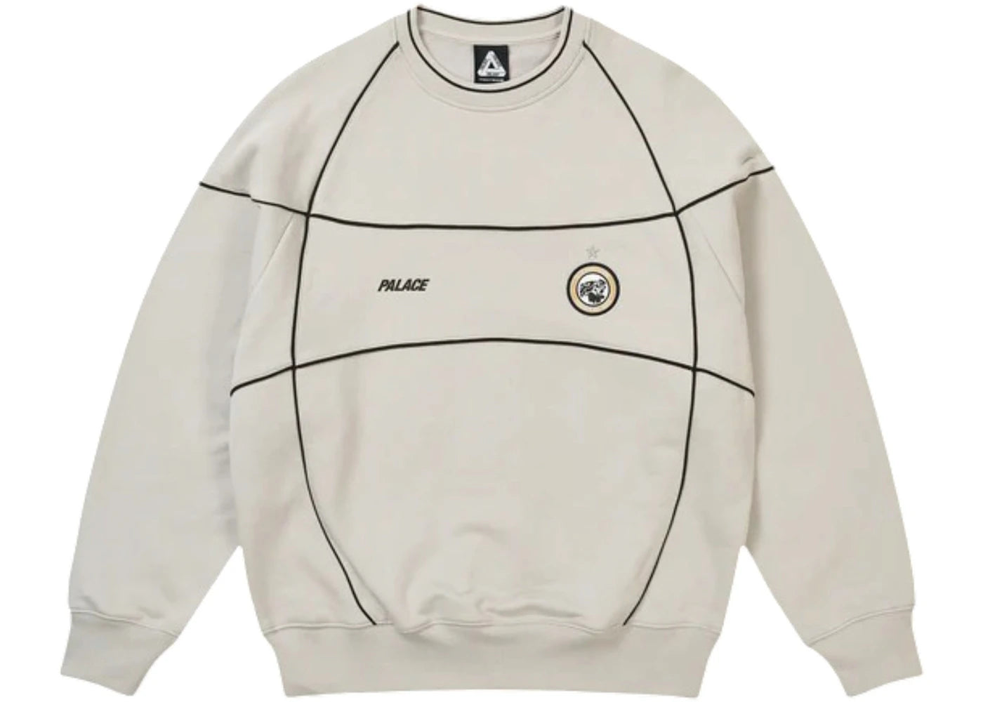 Palace Pro Team Piped Crew Concrete Grey -1